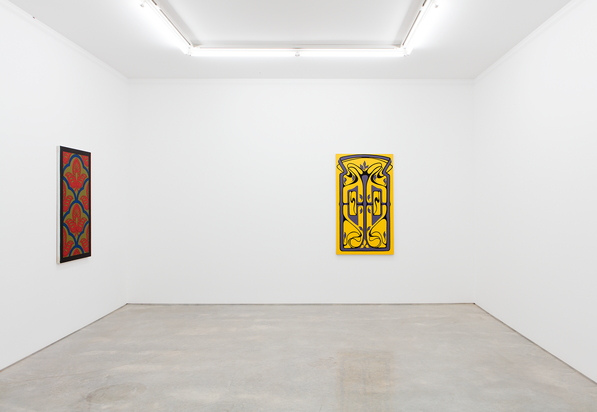 The Conspiracy of Art by Jean Baudrillard and Decorative Paintings installation view